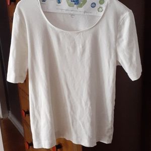Tee, short sleeve, cream, Chicos sz 1
